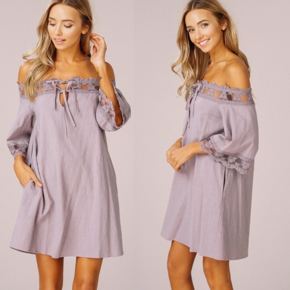 HAILEY Off Shoulder Dress    - Picture 2 of 3